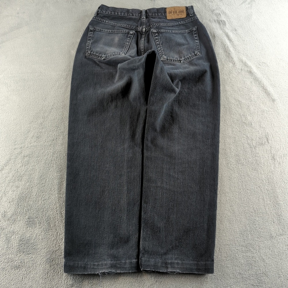 Vintage 90s Gap Jeans 30x28* Black Faded Loose Wide Baggy Grunge Punk Hip Hop
